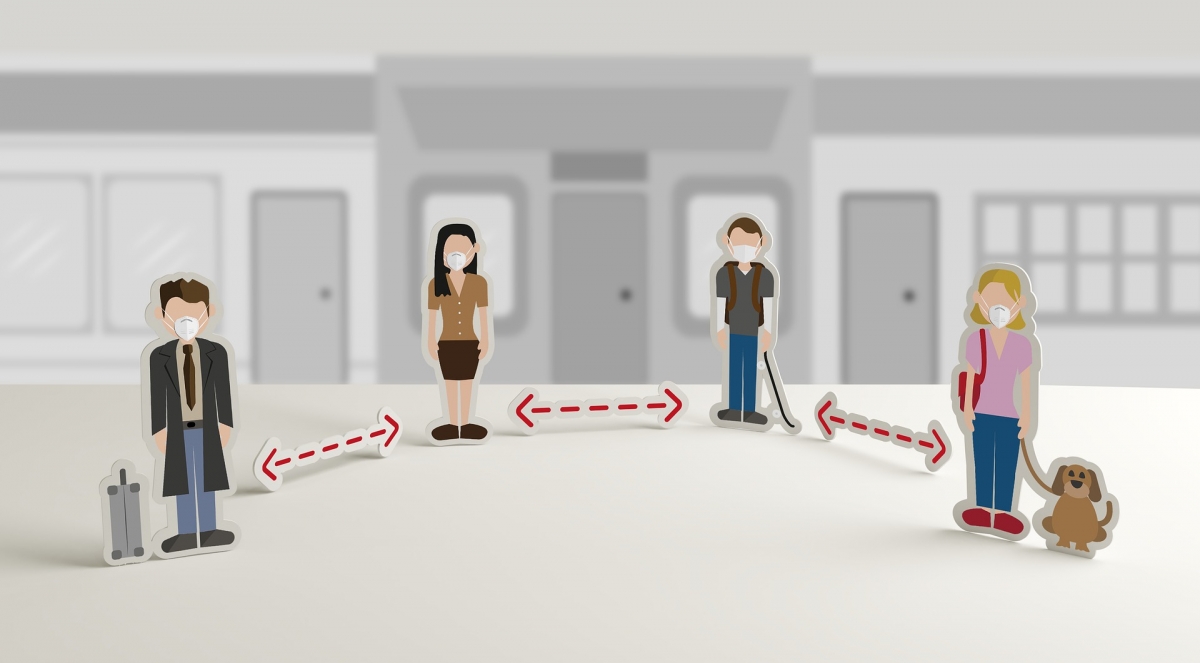 Bild 1: Gerade wenn es bei neuartigen Infektionskrankheiten noch keinen Impfstoff und kein wirksames Medikament gibt, ist es umso wichtiger, dass wir uns und andere durch Verhalten wie Abstandhalten oder das Tragen eines Mund-Nasen-Schutzes schützen.