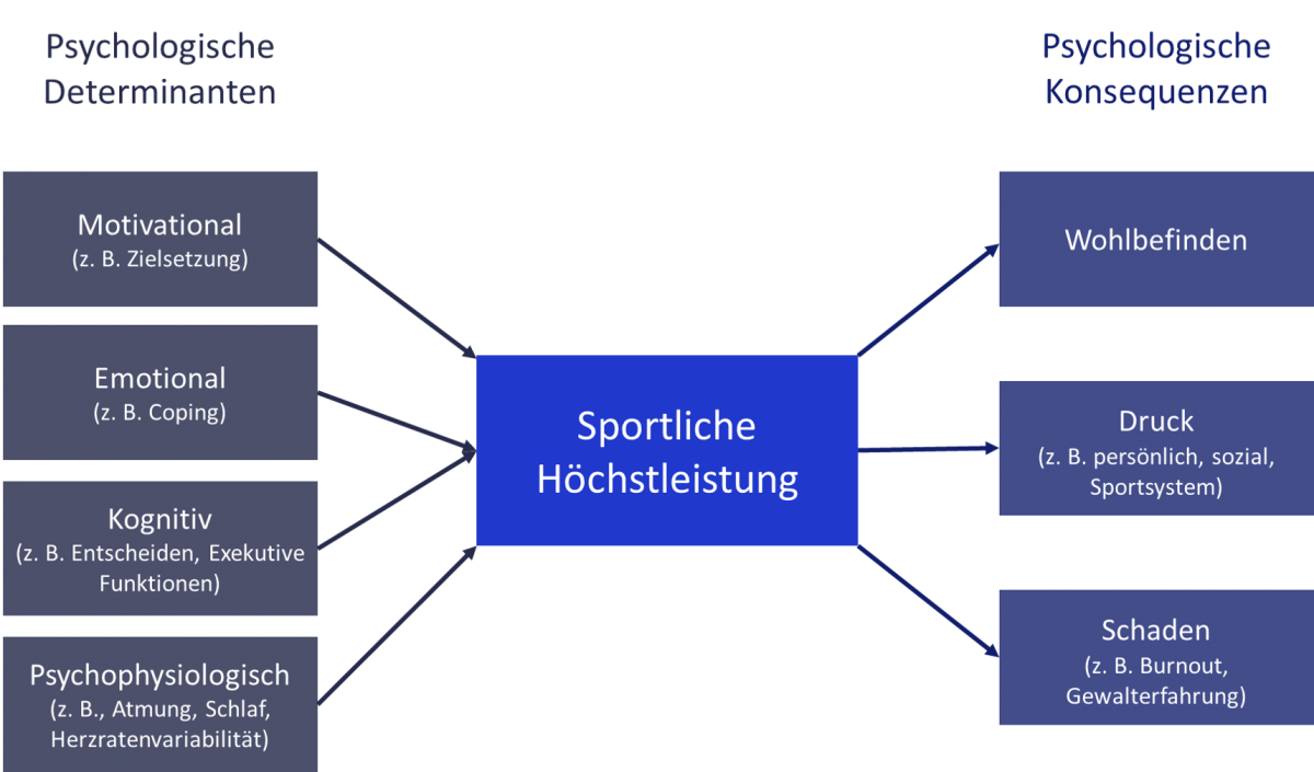 Abbildung 2: Psychologische Determinanten und Konsequenzen sportlicher Höchstleistung. 